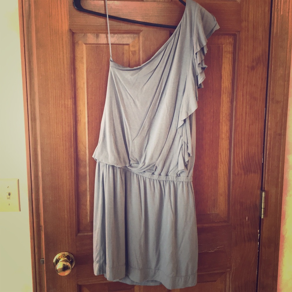 Express - gray one shoulder dress